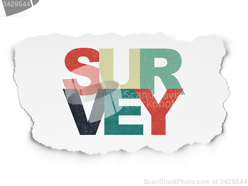 Image of Science concept: Survey on Torn Paper background