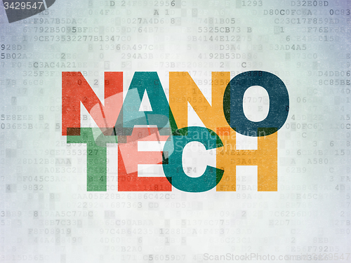 Image of Science concept: Nanotech on Digital Paper background