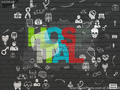 Image of Medicine concept: Hospital on wall background