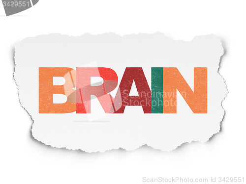 Image of Health concept: Brain on Torn Paper background