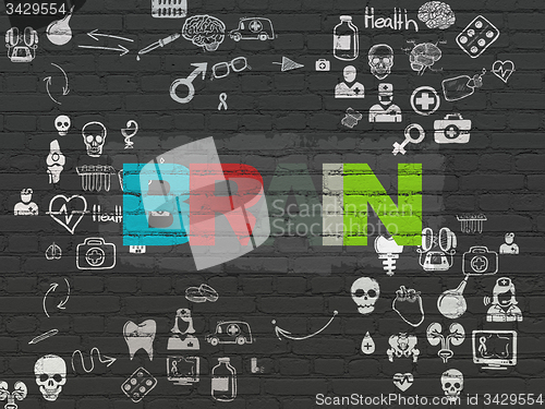 Image of Healthcare concept: Brain on wall background