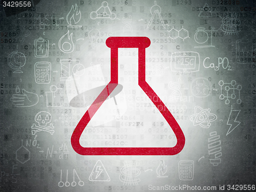 Image of Science concept: Flask on Digital Paper background