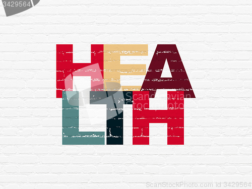Image of Medicine concept: Health on wall background