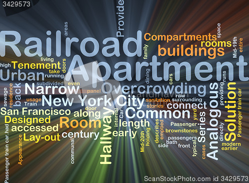 Image of Railroad apartment background concept glowing