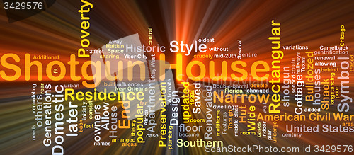 Image of Shotgun house background concept glowing
