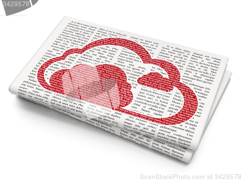 Image of Cloud technology concept: Cloud on Newspaper background