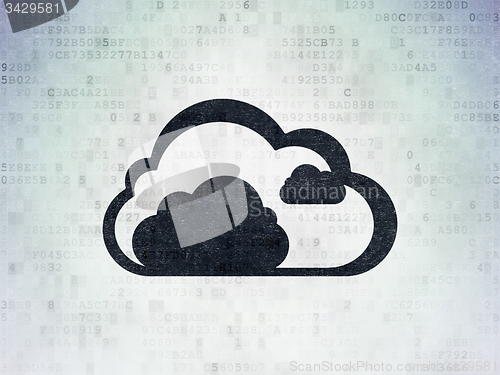 Image of Cloud networking concept: Cloud on Digital Paper background