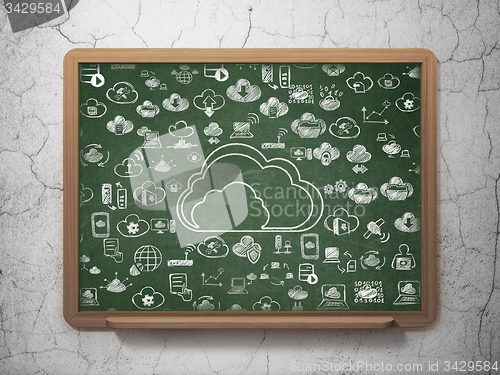 Image of Cloud networking concept: Cloud on School Board background
