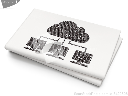 Image of Cloud computing concept: Cloud Network on Blank Newspaper background