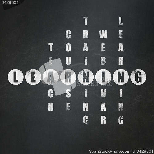 Image of Education concept: word Learning in solving Crossword Puzzle