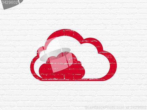 Image of Cloud networking concept: Cloud on wall background
