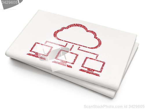 Image of Cloud networking concept: Cloud Network on Blank Newspaper background
