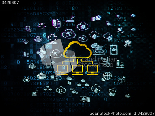Image of Cloud computing concept: Cloud Network on Digital background