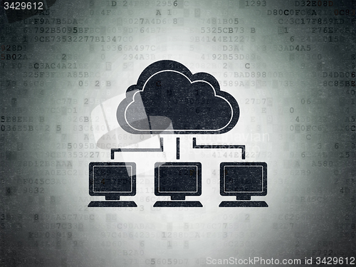 Image of Cloud networking concept: Cloud Network on Digital Paper background