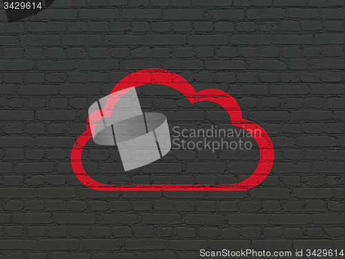 Image of Cloud technology concept: Cloud on wall background
