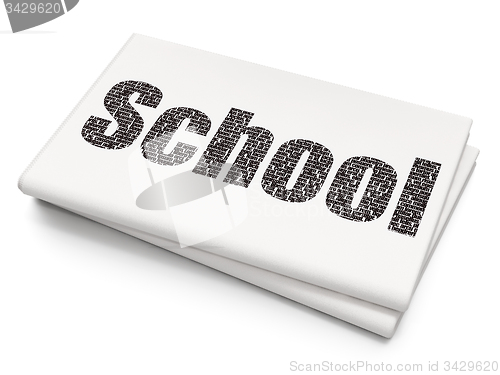Image of Learning concept: School on Blank Newspaper background