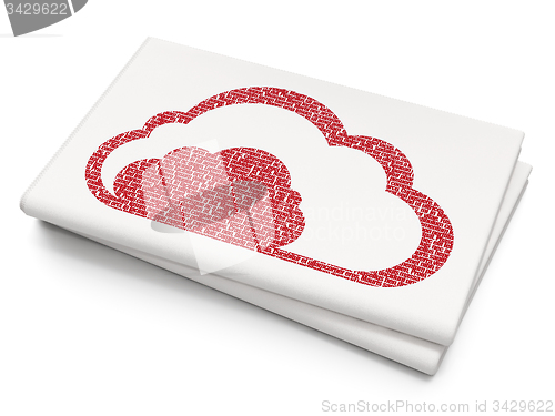 Image of Cloud computing concept: Cloud on Blank Newspaper background