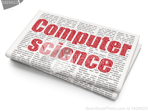 Image of Science concept: Computer Science on Newspaper background