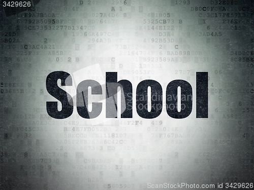 Image of Learning concept: School on Digital Paper background