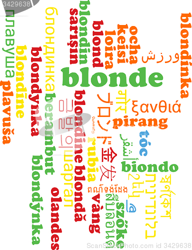 Image of Blonde multilanguage wordcloud background concept