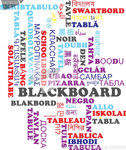 Image of Blackboard multilanguage wordcloud background concept