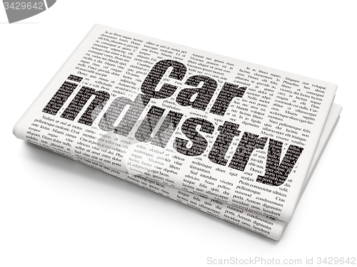 Image of Manufacuring concept: Car Industry on Newspaper background