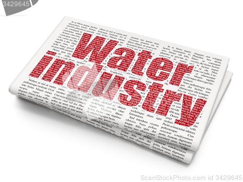 Image of Industry concept: Water Industry on Newspaper background