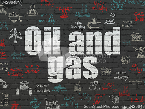 Image of Industry concept: Oil and Gas on wall background