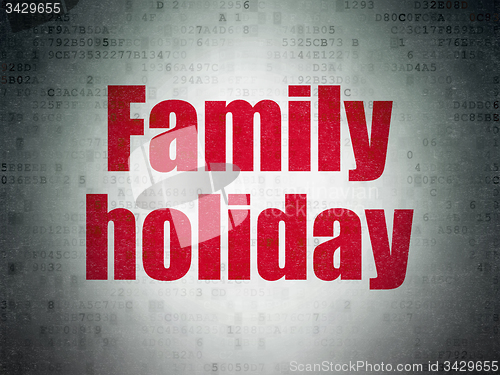 Image of Vacation concept: Family Holiday on Digital Paper background