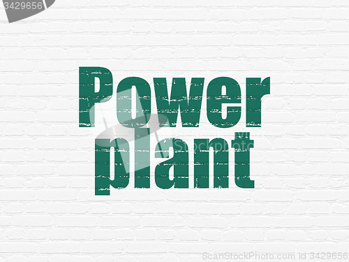 Image of Manufacuring concept: Power Plant on wall background