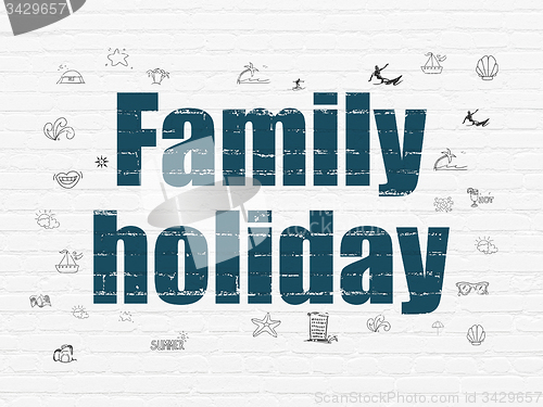 Image of Travel concept: Family Holiday on wall background
