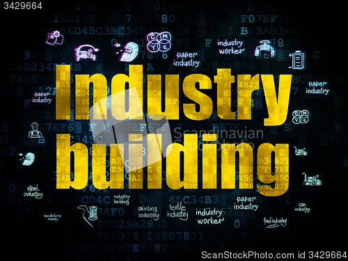 Image of Industry concept: Industry Building on Digital background