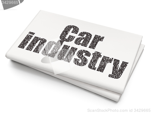 Image of Manufacuring concept: Car Industry on Blank Newspaper background