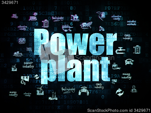 Image of Industry concept: Power Plant on Digital background