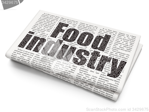 Image of Manufacuring concept: Food Industry on Newspaper background