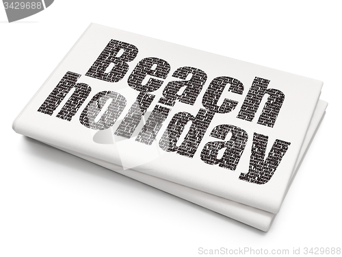 Image of Tourism concept: Beach Holiday on Blank Newspaper background