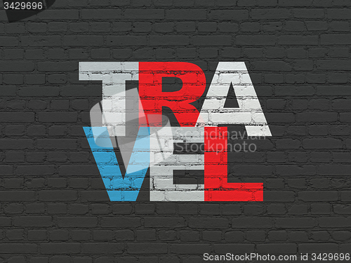 Image of Vacation concept: Travel on wall background