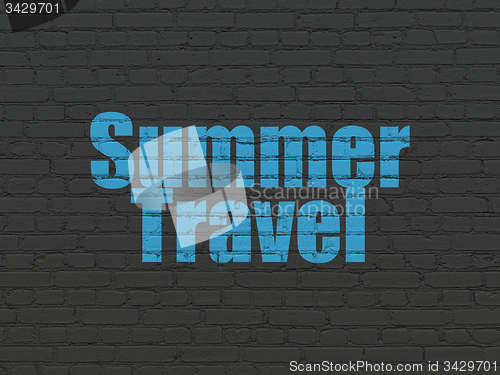 Image of Tourism concept: Summer Travel on wall background