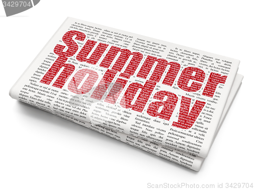 Image of Vacation concept: Summer Holiday on Newspaper background