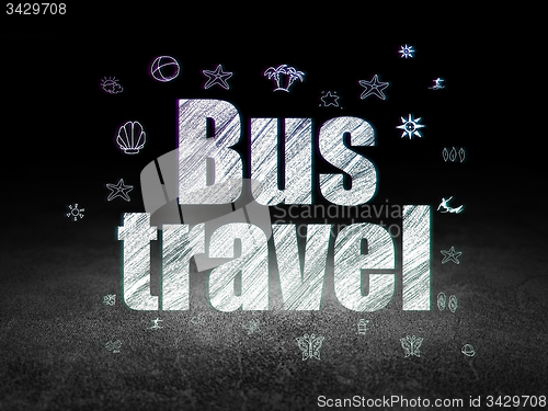 Image of Tourism concept: Bus Travel in grunge dark room