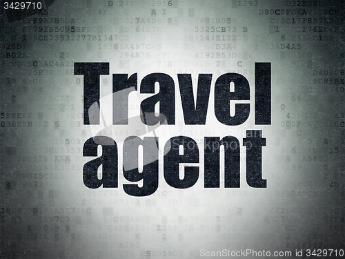 Image of Travel concept: Travel Agent on Digital Paper background