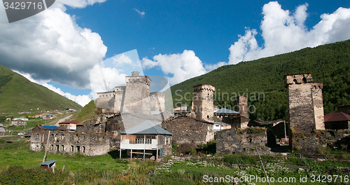 Image of Towers in mountain village