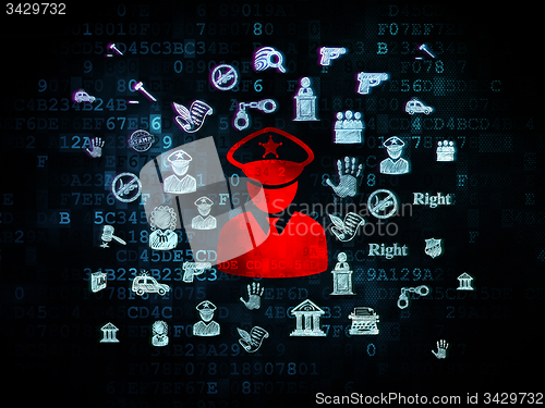 Image of Law concept: Police on Digital background