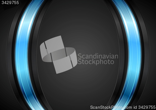 Image of Dark corporate background with glow blue light