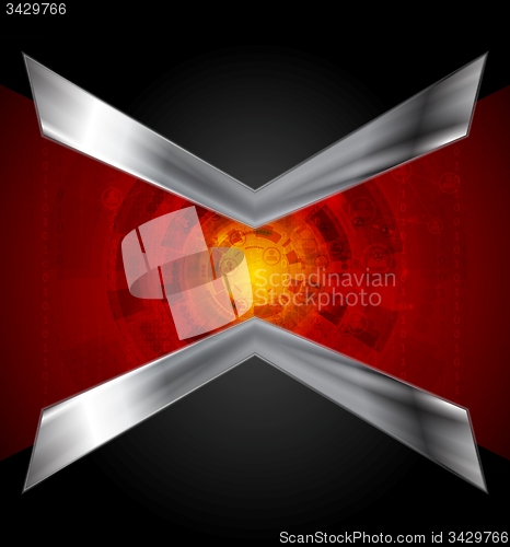 Image of Dark tech design with metallic arrows