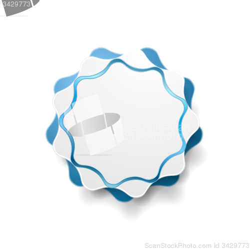 Image of Abstract blue wavy shape vector sticker