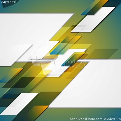 Image of Hi-tech blue yellow geometric background