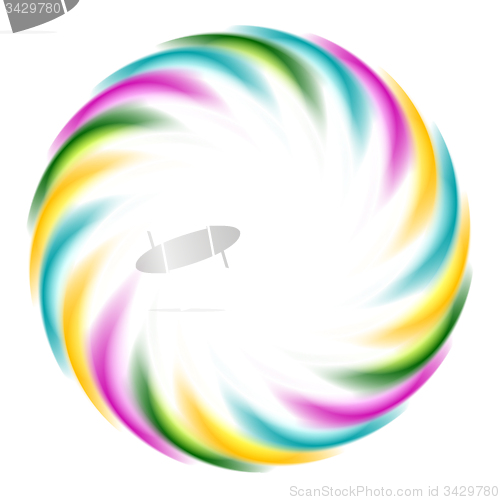 Image of Colorful iridescent round logo on white background