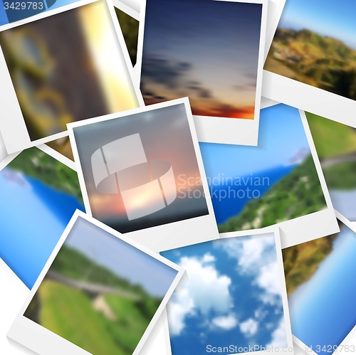 Image of Polaroid photos abstract background