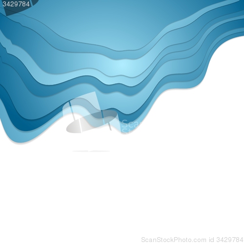 Image of Abstract blue waves corporate background